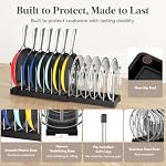 Lifewit Expandable Pot Lid & Pan Organizer for Cabinet with 13 Dividers - Image 7