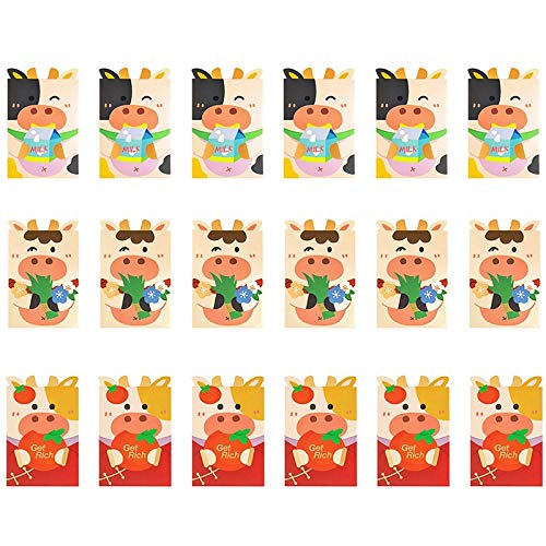 boxoon 18PCS 2021 Lucky Money Packets Lovely Cartoon Red Packets Red Money Envelopes Chinese Money Packets-image-23