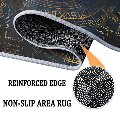 Tapis salon runes vikings pour une deco de chambre chaleureuse