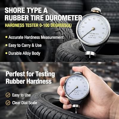 Mohs Durometer Tester, Shore Type A/O/D Rubber Tire Durometer Hardness Tester 10-90HA (Type A)