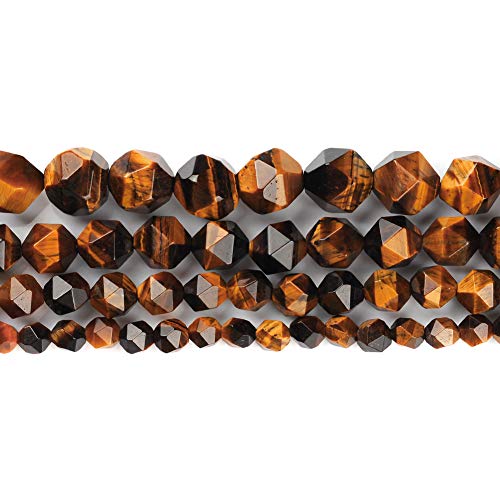 Ruilong AA+ Grade Faceted Natural Stone DIY Precious Gemstone Loose Strand Beads for Jewelry Making (Tiger Eye, 8MM) - Image 3