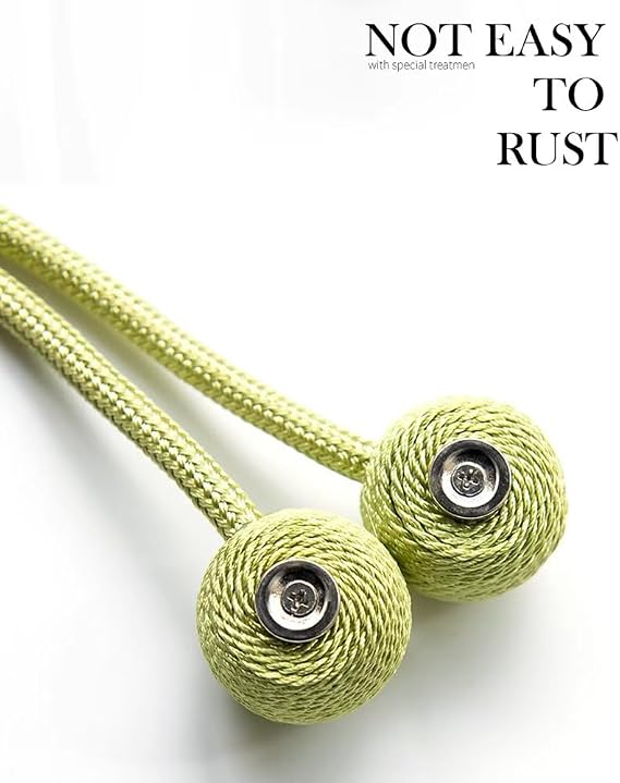 Magnetic Curtain Tiebacks 2pcs, Curtain Tiebacks Buckles Holdbacks Holders Hooks Clip for Home Outdoor Bedroom Office Decorative Curtain (Yellow)