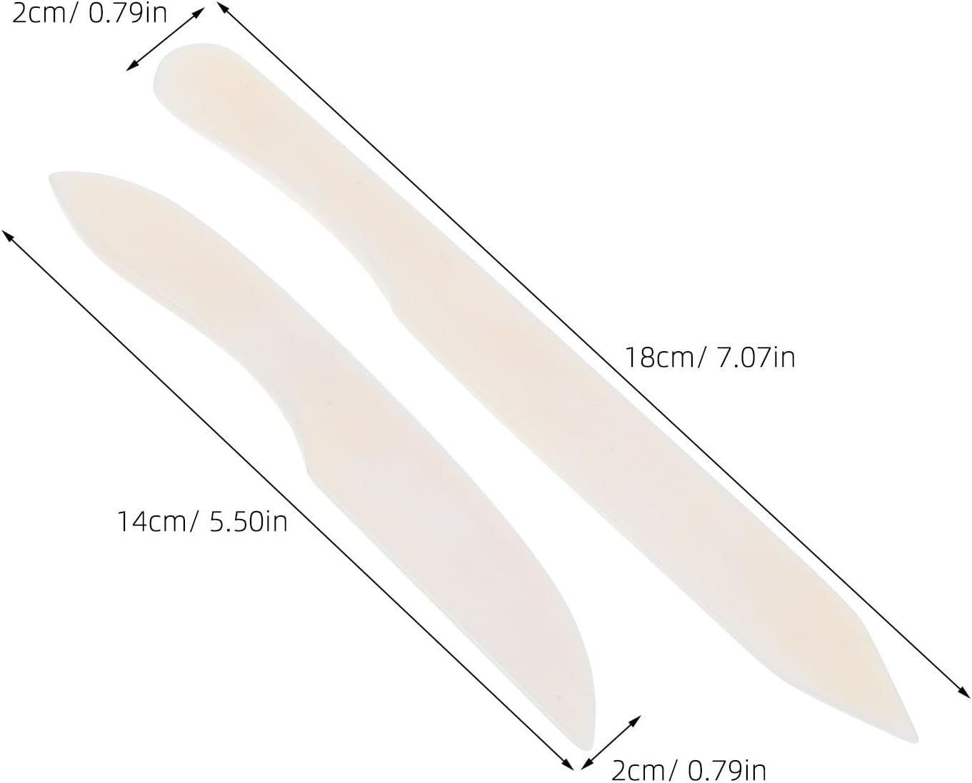 YARNOW 2pcs Bone Folder Paper Scoring Tool for Origami and Bookbinding Crafts, White Burnishing Creaser for Paper Folding, Card Making, Scrapbooking, and Leathercraft