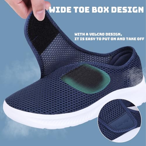 Git-up Diabetic Women's Walking Shoes Wide Width Sneakers for Women,Blue,39 by Git-up - Used condition - Image 6