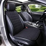 Suninbox Cooling Car Seat Covers,Cloth Seat Covers for Cars,Linen Car Seat Protector,Front Seat Only Universal Fits Most Automotive,Vans,SUVs,Trucks Black