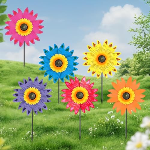 Molino de viento de flores con diseño exclusivo de metal 4