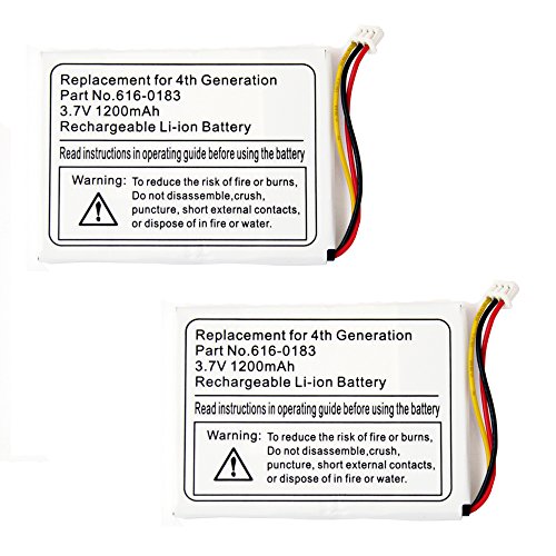 2 Pack Fenzer Replacement 1200mAh Battery for Apple iPod Photo 4th 4 Gen Generation