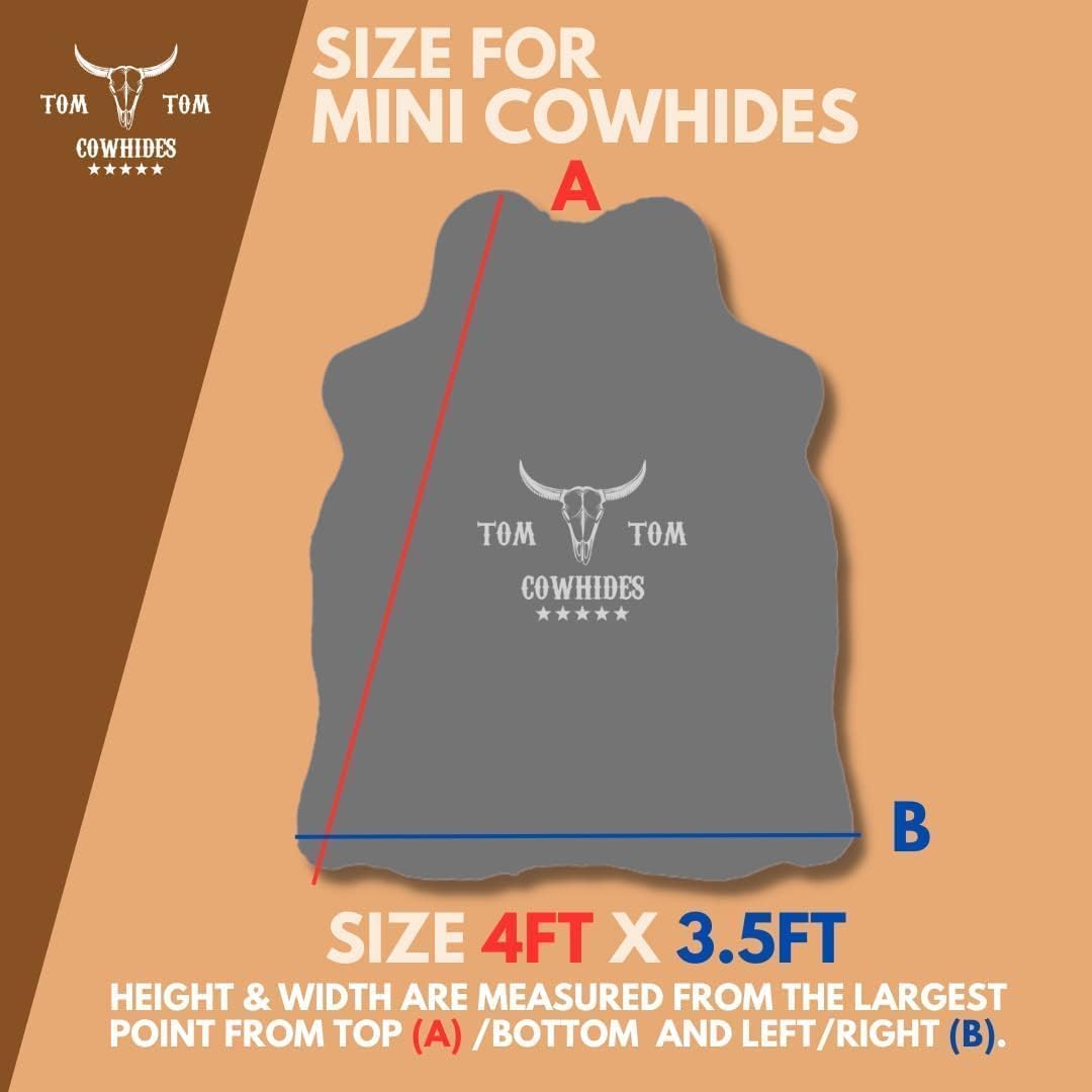 Tomtom Cowhides Rug | Small Cowhide Leather | 4ft x 3.5ft | Dark Brindle | Premium Natural Animal Skin