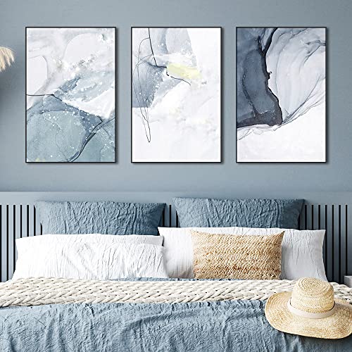 Canvas Framed Wall Art Large Size 24 "X 32" 3 Pieces Of Modern Abstract Simple Posters Prints, Artwork Whether Hanging In The Living Room Bedroom Kitchen Office Can Be Aesthetic Wall Decor (White) #TOP2