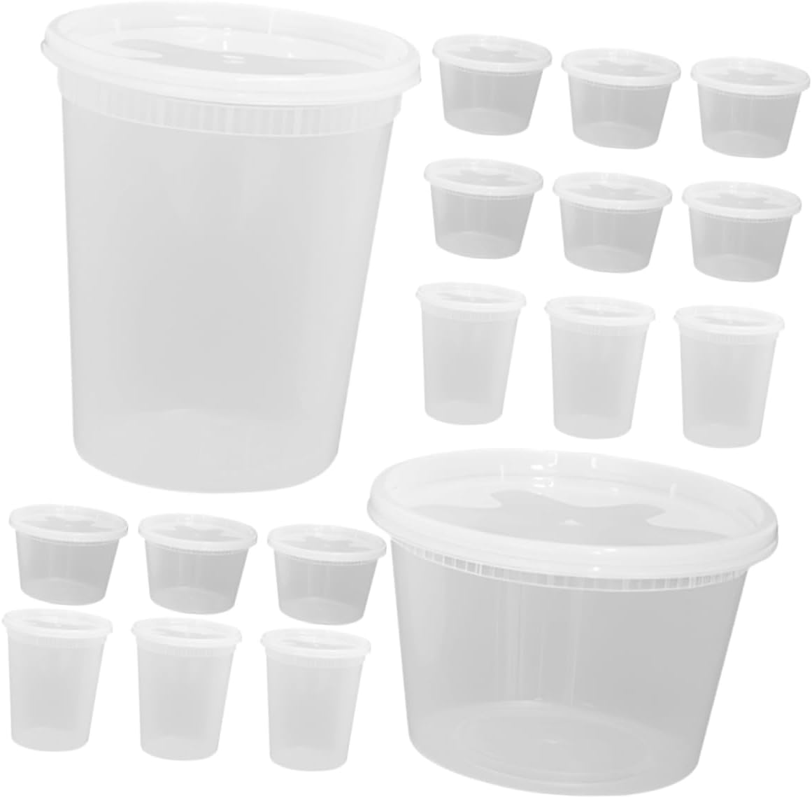 50pcs Disposable Portion Cups with Lids High-temperature Resistant Takeout Soup Containers for Soup Desserts and Leftovers for Home Parties and Buffets