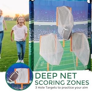 Football Toss Game with 4 Inflatable Balls + 66" Football Throwing Target - Football Target Practice for Kids + Football Gifts for Boys 8-12 + Yard Games for Adults Football Toss Game with 4 Inflatable Balls 66 Football Throwing Target Football Target Practice for Kids Football Gifts for Boys 8 12 Yard Games for Adults