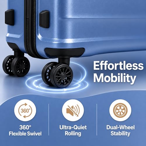 5 Piece Luggage Sets with Spinner Wheels, ABS Hard Shell Suitcase, TSA Lock by CONCEPTEN - Used condition - Image 4