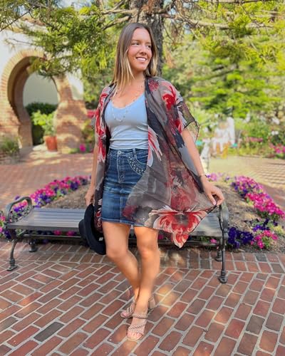 Image of Humble Hilo Womens Kimono Cardigan Sleeveless Lightweight Cover Up Casual & Flowy, 2 Sizes