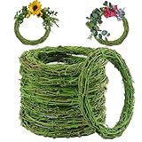 KUKLIPJIM 7 Pcs 10 inch Natural Grapevine Wreath Set, Hand-Woven Vine Branch Wreaths for DIY Crafts, Christmas Decorations, Home & Event Styling(Green)