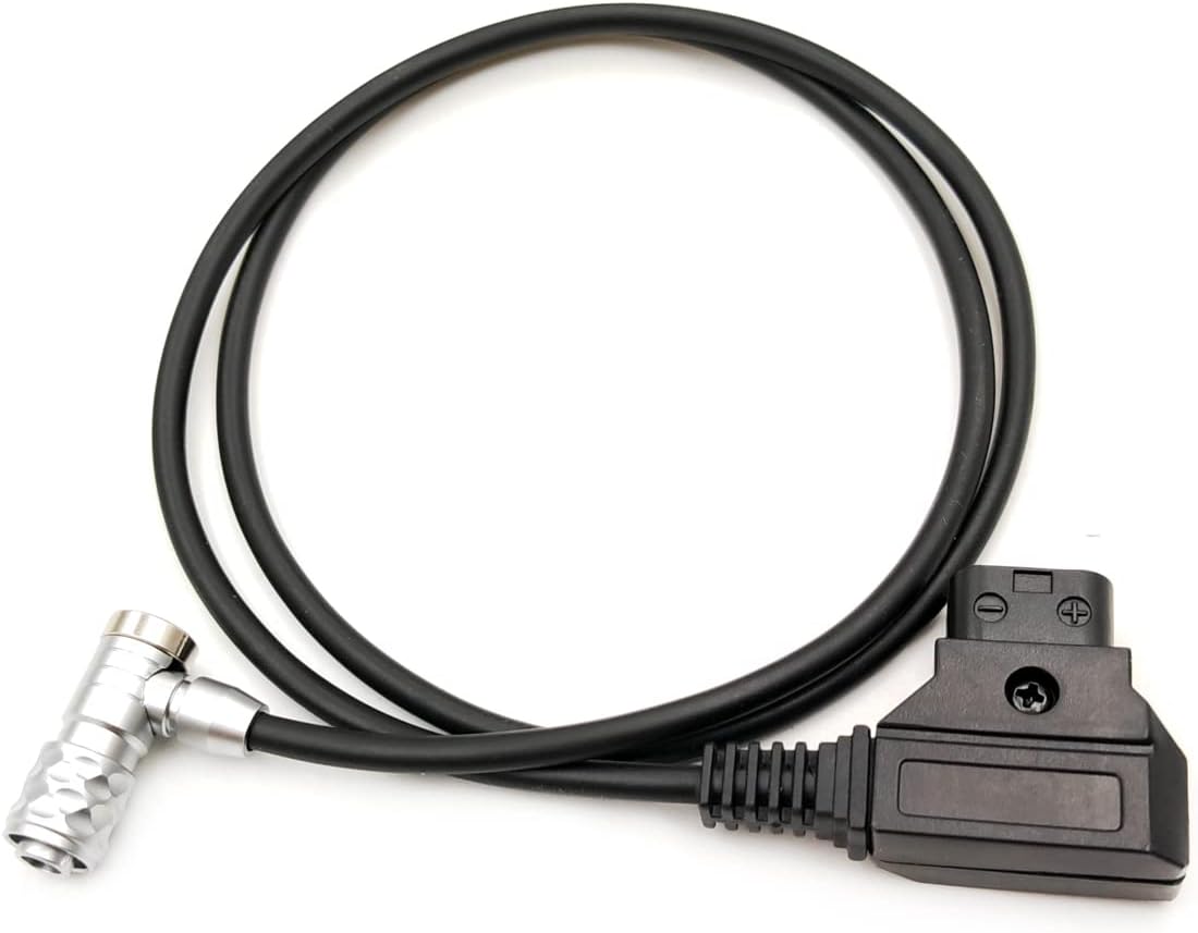 D-tap to 2 Pin BMPCC 4K 6K Pro Power Cable for Blackmagic Pocket Cinema Camera Weipu SF6 2 Pin Female from D-tap Gold Mount V Mount Battery (12" Right Angle)