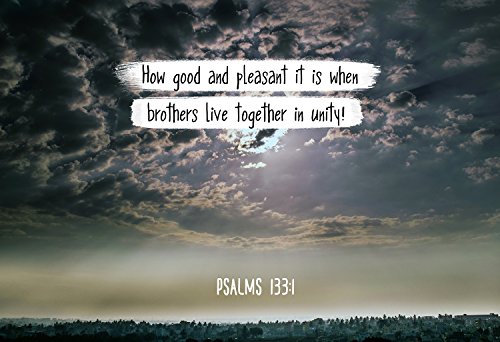 Bible Verse Wall Art: Psalms 133:1 - How good and pleasant it is (13x19 Unframed Poster) | Christian Poster Framed Picture Wall Decor Print | Spiritual Inspirational Verses and Quotes