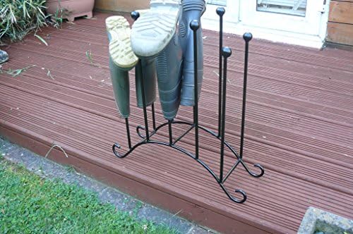 Wimborne Wrought Iron Works Wellington Welly Boot Holder Rack Stand 5 Pair
