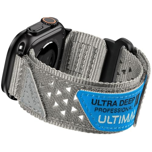 ULTIMAL Apple Watch 3/2/1 Series 11/10/9/8/7/6/5/4/SE/SE2/SE3�A�i�C�������������D��X�g���b�v �j���p 49mm 46mm 45mm 44mm (�O���[)