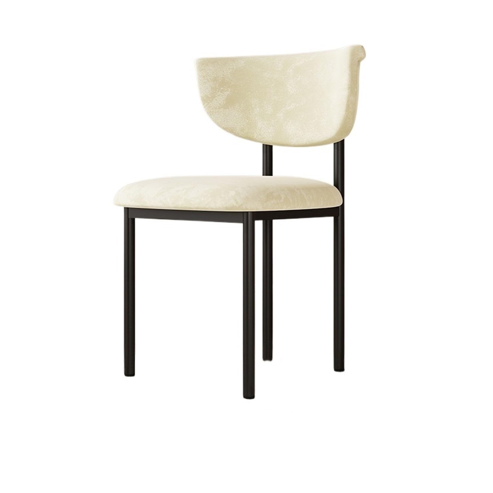 Chaise salle a manger velours beige de qualité supérieure avec pieds métal