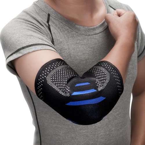 GINTRON Tennis Elbow Brace for Men Women, Compression Sleeve with Integrated Elbow Pads Breathable Tendonitis elbow Support Protector for Sports Golfer's Elbow Arthritis Treatment Reduce Joint Pain