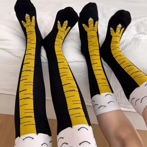 Chicken Leg Socks Lustigem Hühnerbein Socken Hühnerbeine Hühner Strümpfe Personalisierte Socken Funny Socks Witzige Geschenke Geschenk Socken Damen Erwachsene Verrückte Kostüm Overknees Wärme (Q3)