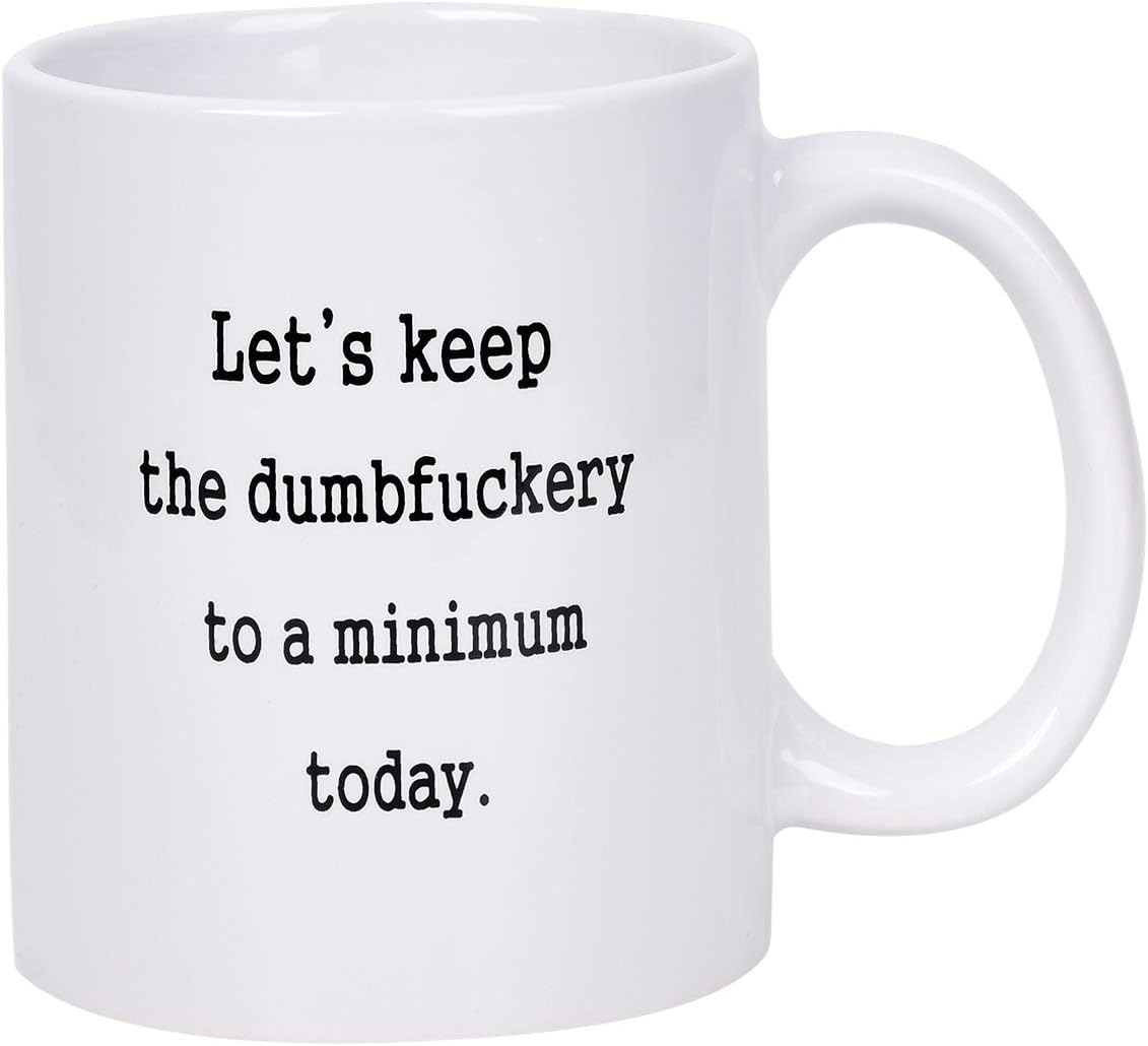 Funny Coffee Mug Let's Keep Annoyance To A Minimum Today The Office Coffee Tea Cup with Funny saythings Novelty Mugs Funny Mugs for Coworkers Boss Friends Men Women White Elephant