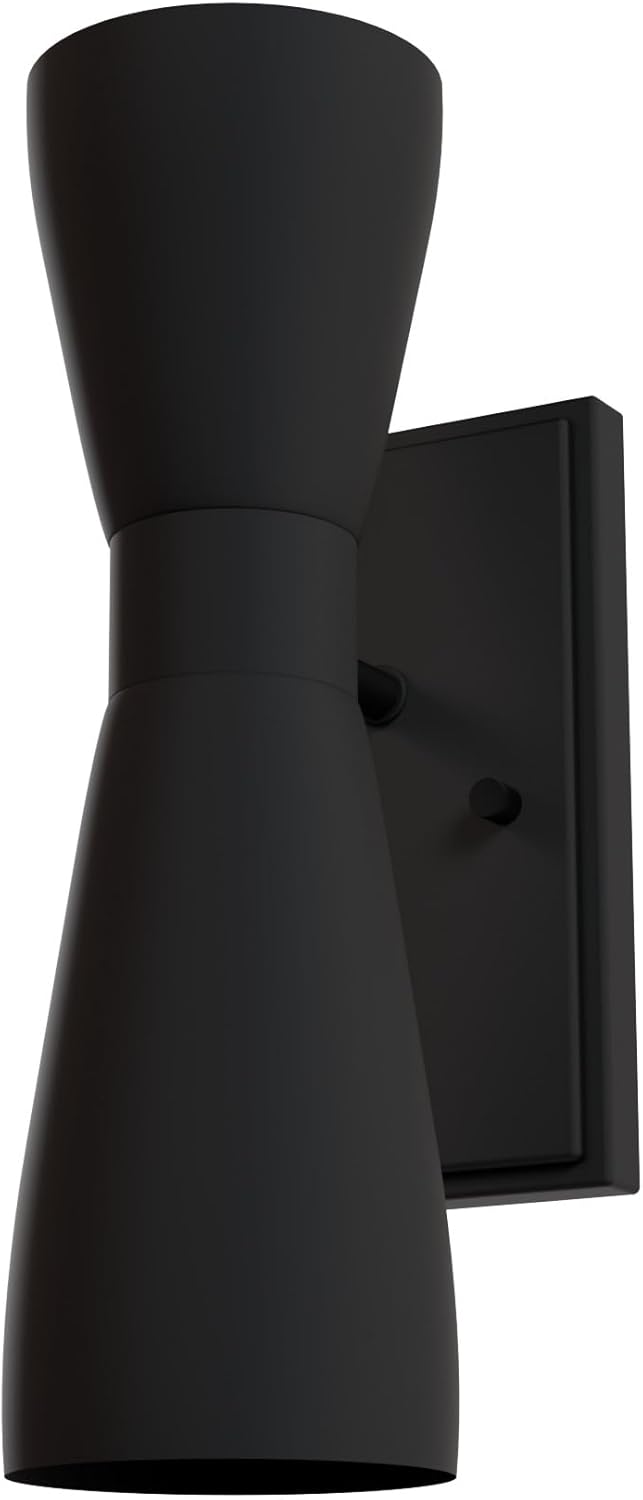 Hunter - Zola 2-Light Matte Black, Small Sconce Light, Dimmable, Formal Style, for Bedrooms, Kitchens, Foyers, Bathrooms - 19826