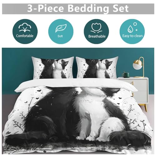 Linge de lit chat mignon en microfleece confortable pour les nuits