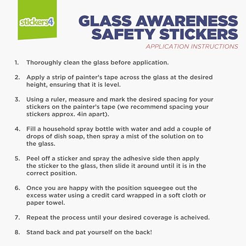 60 x Square Glass Door Stickers for Safety | Sliding Glass Door Decals by Stickers4 - Used condition - Image 4