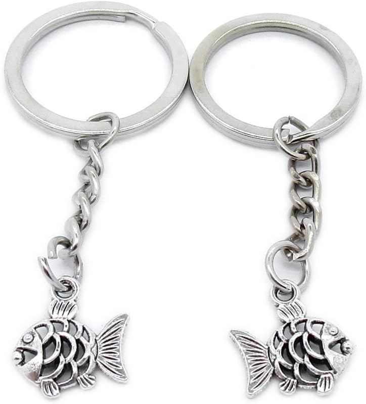 100 Pieces Keyring Keychain Wholesale Suppliers Jewelry Clasps JJ1R4O Tropical Fish