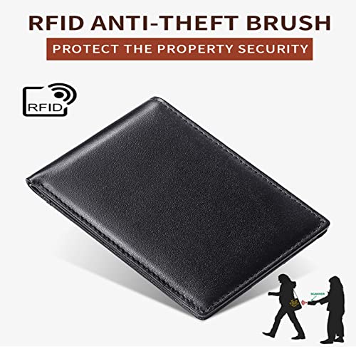 Carteira de Couro Hyranect Anti-furto RFID, Porta-cartões curtos (Preto)