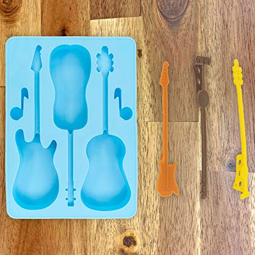 Bandeja de cubitos de hielo guitarra pack 4 azul miniatura 4