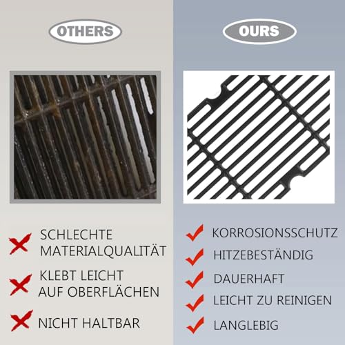 Gusseisen Grillrost für Enders Boston 3,43CM Grillroste Ersatzteil Enders Monroe Pro 3,Charbroil Advantage, Barbecook Siesta 310,Landmann Triton 3 & 4,Profi Cook PC-GG 1058/1059 Grillrost Ersatzteile