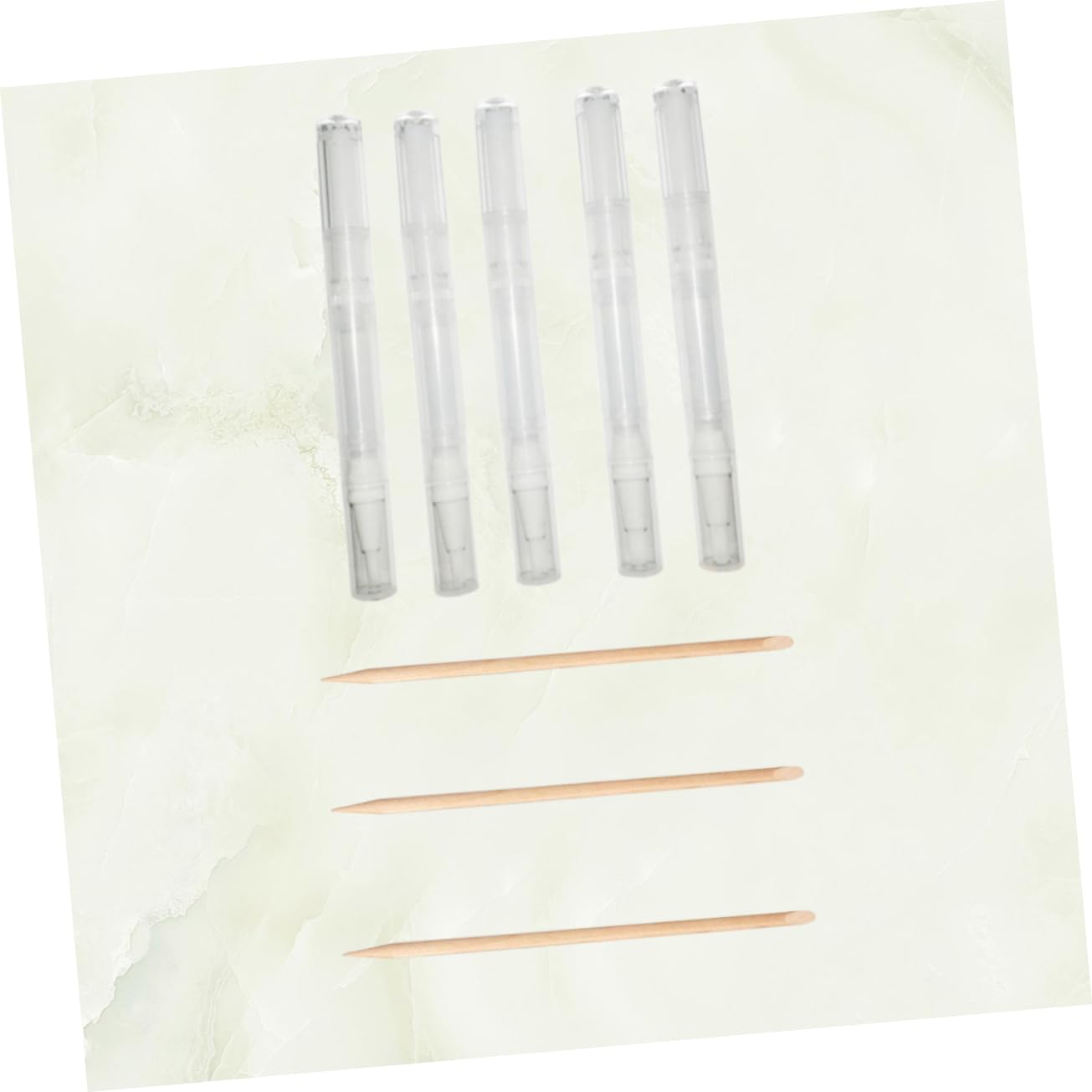 OSOLADY Wood Nail Rod Cuticle Oil Tube Set 8pcs Manicure Tool Nail Polish Remover Stick for Women