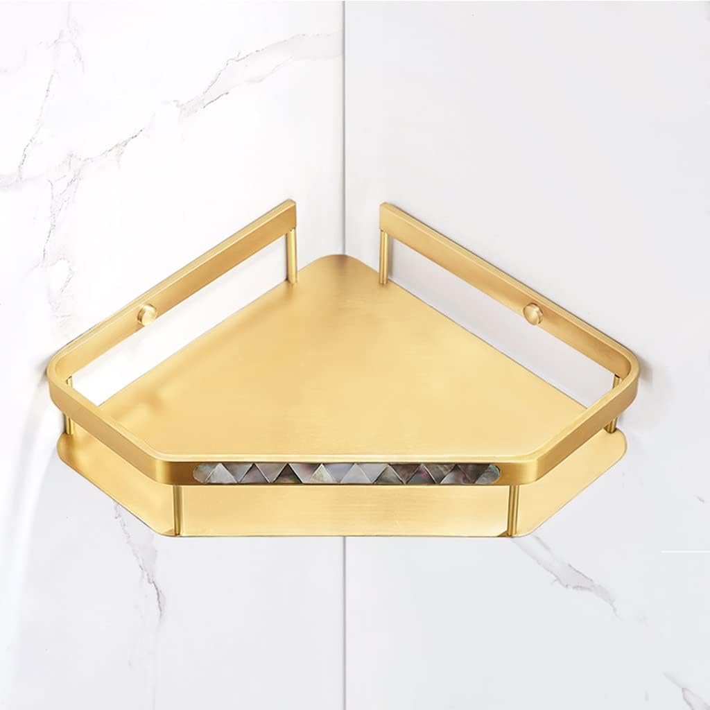 Light Luxury Punch-Free High-end Towel Rack, Towel Ring, Row Hooks, Bath Towel Holder, Tissue Basket, Bathroom Accessories Kit Bathroom (Color : Hair Dryer Three Cup Holder) (Triangular Basket )