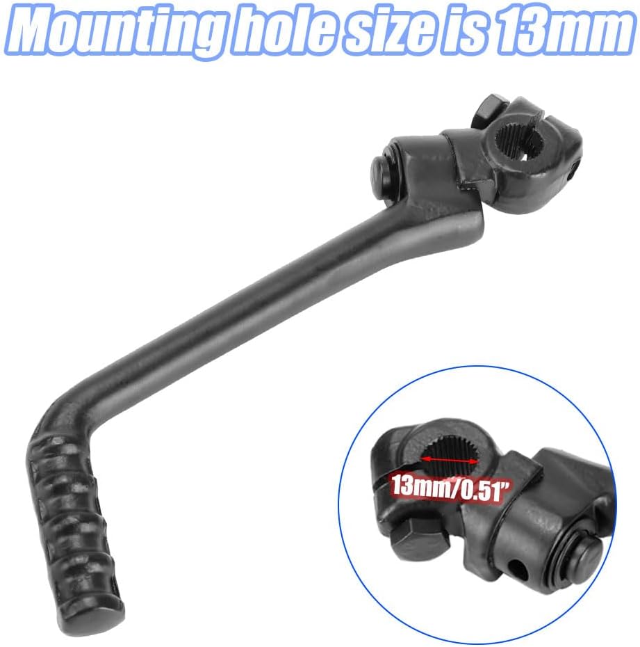 13mm Kick Starter Lever 0.51" for 50cc 70cc 90cc 110cc 125cc TaoTao DB27 Apollo Z20 RFZ 125 TTR110 DBX14 DBX18 Coolster Lifan Suzuki DS80 Zongshen KAYO SSR CT90 XR100R XL70 SDG YX Pit Dirt Bike Black