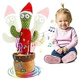 【Fácil de usar】 Inserte las baterías y presione el interruptor listo para usar. Presione el botón izquierdo y el cactus de peluche se balanceará y cantará una canción feliz, presione nuevamente para cambiar la canción. Mantenga presionado el botón derecho para grabar.