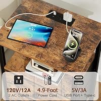 LOAKEKEL Night Stand, Small Nightstand with Charging Station — image 4