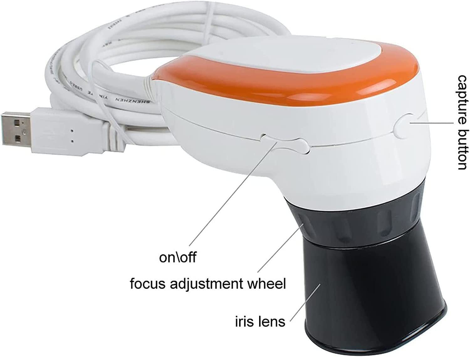 Kamera analizy IRIS,5 milionów pikseli wysokiej rozdzielczości 2560 * 1920 USB2.0 Interfejs Iriscope Diagnostic Eye Camera,z pojedynczym podwójnym sterowaniem lampy regulowaną Win7,Win8, Win10, Win11