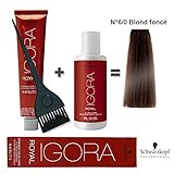  Igora Royal - Kit de coloración para el cabello 6/0 rubio oscuro + oxidante de 20 volúmenes de 60 ml