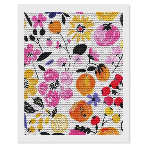 Kit peinture diamant 5D fleurs de pêche FodPand complet avec outils de bricolage