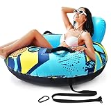 SULDUO 53" Heavy Duty River Tube with Premium Canvas Cover, Inflatable Water Tubes for Floating, Tub
