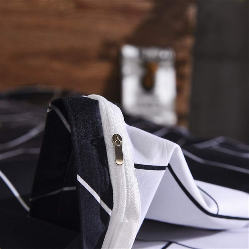WEBEST Queen Duvet Cover Set Black 3 Piece Geometric Pattern Microfiber Bedding Set with Zipper Ties 1 Duvet Cover 2 Pillowcases Luxury Quality Soft Breathable Comforter Quilt Cover