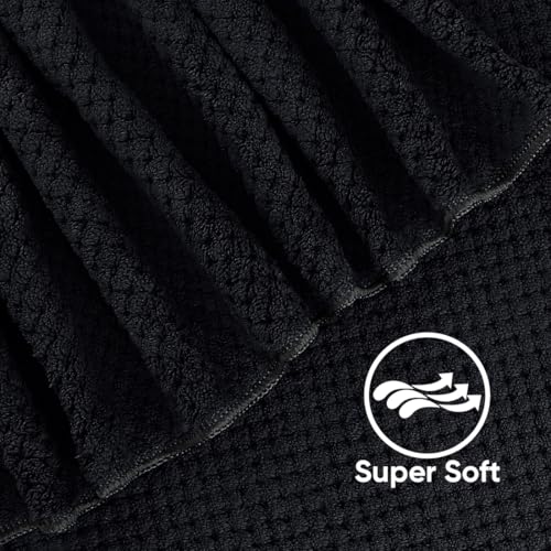 HOMEXCEL 8 Piece Bath Towel Set, Microfiber Bathroom Towel - 2 Bath Towels, 2 Hand Towels, and 4 Wash Cloths, Super Soft, Highly Absorbent Towels for Bathroom, Gym, Hotel, and Spa (Black) - Image 5