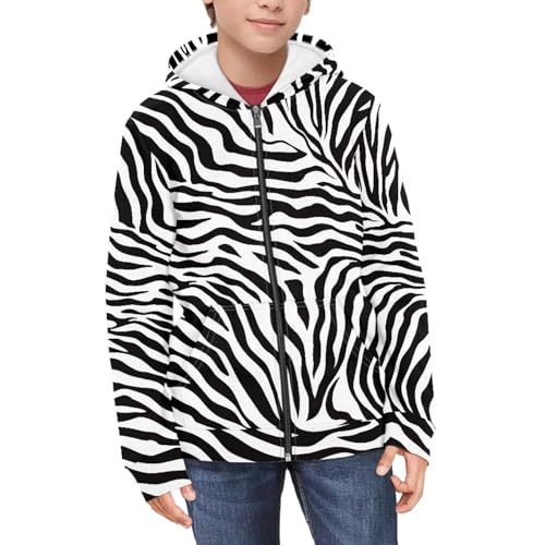 Boys Zipper Hooded Sweatshirt Casual Loose Long Sleeve Sport School Coat with Jacket Age 6-163