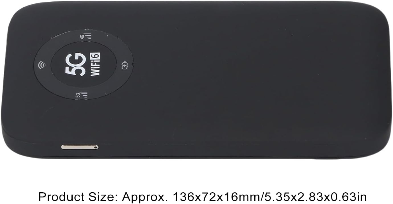 Jectse 5G Mobile Hotspot with dimensions overlay