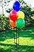 Reusable Balloon Cluster Kit with Ground Spike and Pole, Car Dealership Advertising Balloons, 5 Multi-Color Balloons