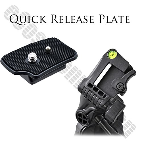 57" Inch Pro Series Aluminum Camera Tripod For Or Canon, Nikon, Sony, Samsung, Olympus, Panasonic & Pentax + An Ecostconnection Microfiber Cloth #TOP5