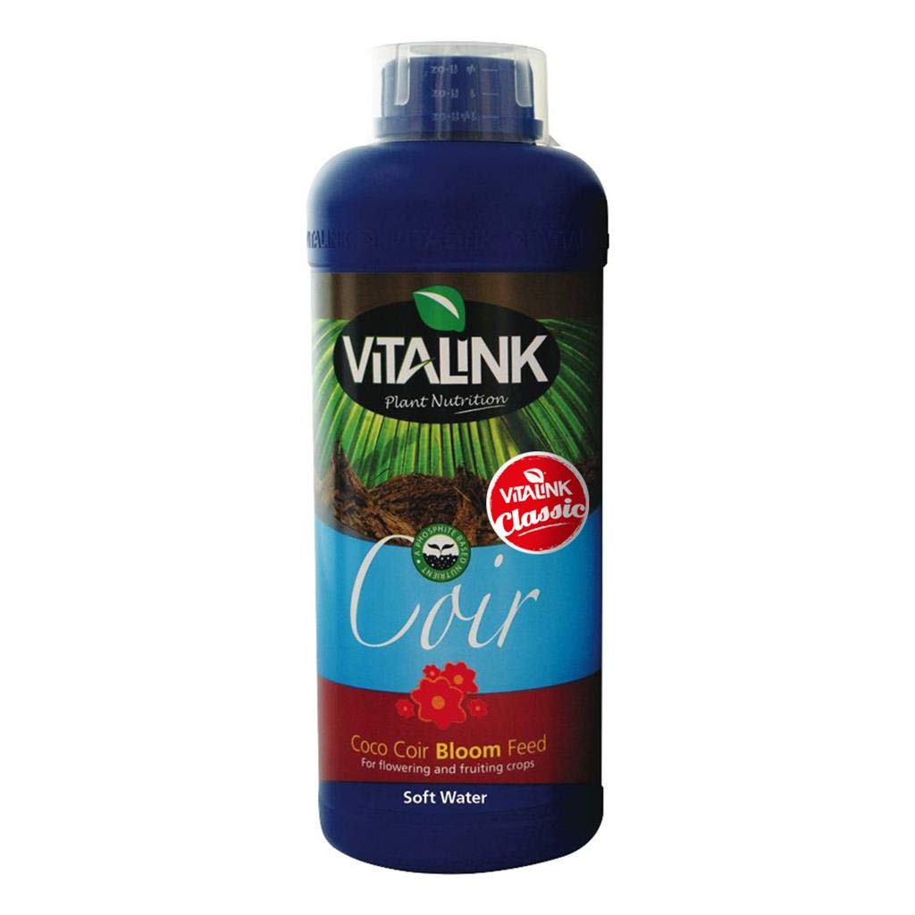 VitaLink Classic Coir CoCo Grow Bloom Nutrients Hydroponic Feed Hard Soft Water (Bloom 1L Soft Water)