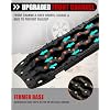 FIERYRED Large Off Road Traction Boards, Pair 44.88 L x 12 W Recovery Track Tire Traction Mat for Sand Mud Snow Vehicle Truck Jeep SUV, Traction Tracks, Black with Orange, GEN3